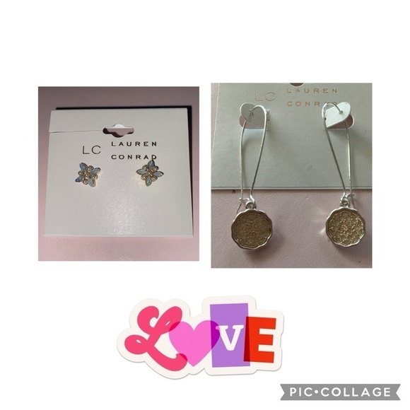 NWT-TWO PAIR FASHION EARRINGS-LAUNDRY BY SHELLI SEGALL & APT 9 - Picture 1 of 7